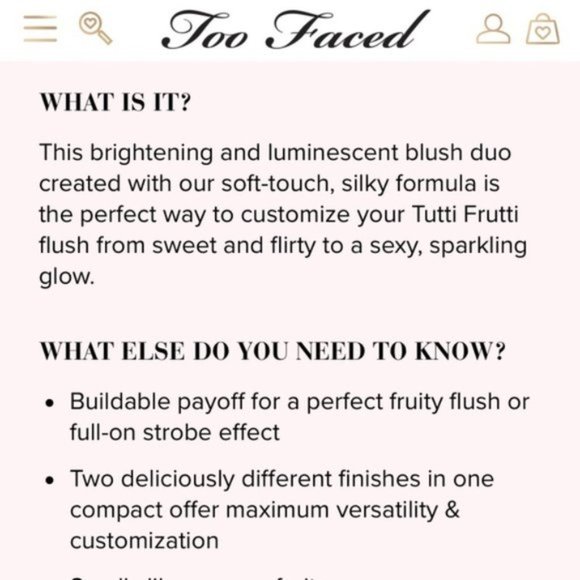 Too Faced Fruit Cocktail Blush Duo NWT in PAPAYA POP - Picture 6 of 10